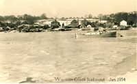 Picture of The Creek ice bound 1954 